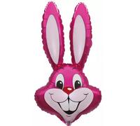 Bunny Head 35" Fuchsia Super Shape Foil Balloon Flexmetal Easter Party Decoration