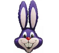 Bunny Head 35" Purple Super Shape Foil Balloon Flexmetal Easter Party Decoration
