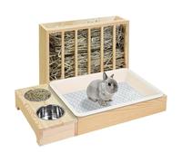 Bunny Hey Feeder | Multifunctional Feed Supplies - Hay Container for Indoor and Travel, Water Container for Home, Chicken, Ferret, Hedgehog, Lovers