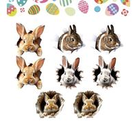 Bunny Hole Wall Decal | Easter Rabbit Break Through The Wall Sticker, Peel & Stick Bunny Decals - for Home Party Bedroom Kitchen Living Room Children's Room Nursery Bathroom Tile