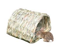 Bunny House - Bunny Hideaway Hutch | Reed Grass Animal House, Hay Tunnel, Handmade Woven Chew Toy, Pet Supplies for Hedgehogs, Small Animals