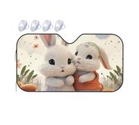 Bunny Hug Car Windshield Sun Shade Foldable Car Sun Shade Front Windshield Sunshade Windshield Cover Reflective Sun Visor Keep Your Vehicle Cool for Most Sedans SUV Truck