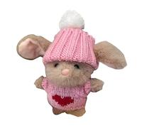 Bunny Hug Cute Easter Gift, Emotionall Support Bunny with Knitted Hat and Poom Poom | Mini Knitted Bunnyy with Inspirational Card for Family Friend Girls Boys