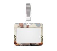 Bunny Hug ID Badge Holder with Lanyard ID Card Holders Waterproof Plastic Name Card Case Sliding ID Protector Pouch Name Tag Holders for Office Work Business