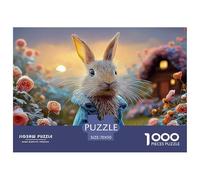 Bunny in A Blue Coat Peter Rabbit Standing 1000 Pieces Eco-friendly Paper Puzzle Jigsaw Puzzle Set Bunny Impossible Hard Difficult Family Game Jigsaw For Home Decoration 70x50cm/1000pcs