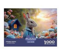Bunny in A Blue Coat Peter Rabbit Standing 1000 Pieces Eco-friendly Paper Puzzle Jigsaw Puzzle Set Bunny Stress Releasing Birthday Toy Puzzles For Adults And Kids 52x38cm/1000pcs