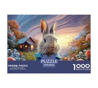 Bunny in A Blue Coat Peter Rabbit Standing 1000 Pieces Eco-friendly Paper Puzzle Premium Jigsaw Puzzle Rabbit Stress Releasing Family Game Jigsaw For Adults And Kids 38x26cm/1000pcs