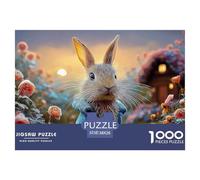 Bunny in A Blue Coat Peter Rabbit Standing 1000 Pieces Eco-friendly Paper Sturdy Cardboard Jigsaw Puzzle Set Bunny Impossible Hard Difficult Birthday Toy Jigsaw As Birthday Gifts 38x26cm/1000pcs