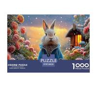 Bunny in A Blue Coat Peter Rabbit Standing 1000 Pieces Extra-thick Cardboard DIY Jigsaw Puzzle Bunny Challenging And Educational Creative Game Jigsaw For Adults And Kids 38x26cm/1000pcs