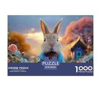 Bunny in A Blue Coat Peter Rabbit Standing 1000 Pieces Extra-thick Cardboard DIY Jigsaw Puzzle Bunny Impossible Hard Difficult Family Game Jigsaw As Birthday Gifts 38x26cm/1000pcs
