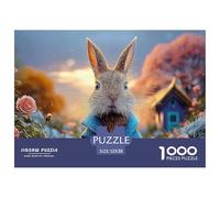 Bunny in A Blue Coat Peter Rabbit Standing 1000 Pieces Extra-thick Cardboard Jigsaw Puzzle Bundle Bunny Challenging And Educational Family Game Puzzles For Home Decoration 52x38cm/1000pcs