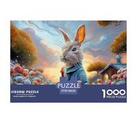 Bunny in A Blue Coat Peter Rabbit Standing 1000 Pieces Extra-thick Cardboard Jigsaw Puzzle Bunny Stress Releasing Birthday Toy Puzzles For Adults And Kids 38x26cm/1000pcs