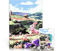 Bunny in a Fantasy LandscapeJigsaw Puzzles for Adults 1000 Pieces Analysis and logic Every Piece is Unique - Challenging Family Fun Game 38x26cm