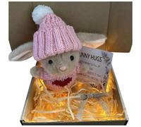 Bunny In A Tin, Easter Gifts, Handmade Mini Easter Bunny Pocket Hug Box, Cute Easters Gift With Led Ligtht, Mini Bunnys Hugs In Box, Emotional Support Soft Rabbit Plush With Card
