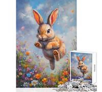 Bunny in Bloom- Jigsaw Puzzle 1000 Piece for Teenagers Serene Peaceful Play Activity Peaceful Calm Stress Relief (38X52cm)