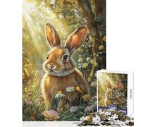 Bunny in Bloom- Puzzles for Teenagers 1000 Pieces Gifts Birthday Pattern Assembly Toy Wall Decor Suitable for Ages 14 And Up size 38x52cm