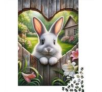 Bunny in Heart1000 Piece Recycled Paper Jigsaw Puzzle Collection Adult Enthusiasts Cognitive Development Concentration Training Gift Idea 70x50cm/1000pcs