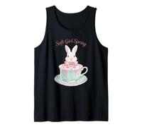 Bunny in Teacup Coquette Aesthetic Soft Girl Spring Easter Tank Top