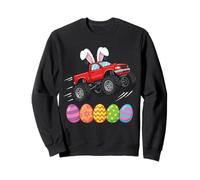 Bunny in Truck Jumping Over Colorful Easter Eggs Toddler Kid Sweatshirt