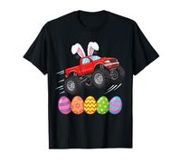 Bunny in Truck Jumping Over Colorful Easter Eggs Toddler Kid T-Shirt