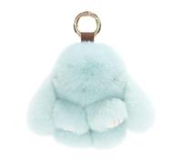 Bunny Keychain - Cute Plush Bunny Charm for Women Girls Handbag or Backpack, Handmade Soft Pompom Keychain, School Bag Mini Bunny Key Ring for Christmas and Valentine's Day (Sky Blue Upgraded)