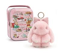 Bunny Keychain With Exquisite Box, 2026 New Handmade Soft Bunny Pompom Charms, Cute Bunny Keychain Plush, Mini Bunny Hug Cute Easter Gift, Rabbit Key Ring Charm, Easter Gift for Women (Pink)
