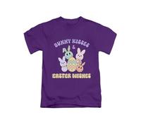 Bunny Kisses and Easter Wishes Spring Cute Tee T-Shirt Funny Unisex T Shirt Top Purple