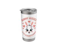 Bunny Kisses Fix Everything Cute Rabbit Lover Easter Holiday Stainless Steel Insulated Tumbler