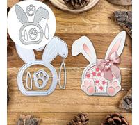 Bunny Layer Shaker Metal Die Cuts, Easter Rabbit Metal Cutting Dies Cut Stencils Card Paper Craft DIY Template Metal Cutting Dies Album Embossing Paper Dies for Card Making Scrapbooking
