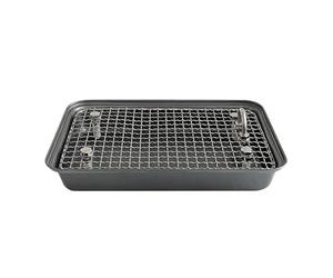 Bunny Litter Box, Removable Corner Bedding Tray, 11.81x7.87x1.77 inches, Stainless Steel Training Pan, Easy Clean Design, Pet Cage Accessories for Cat, , Ferret, Black