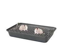Bunny Litter Box, Removable Training Pan, Reusable Potty Tray, Stainless Steel Cage Trainer, Sturdy Pet Toilet for Small & Medium Animals (11.81x7.87x1.77 Inches)