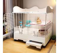 Bunny Lodge Indoor Bunny Cage with raised baffles and skylights for easy cleaning and installation, double-layer design, large capacity, and a variety of colors to choose from.