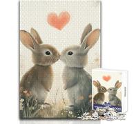 Bunny Love 1000 Piece Puzzle For Adults Play And Learn Smart Activity Unique Heartfelt Celebration Gift Size 38x52cm