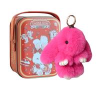 Bunny-Lulu In A Tin | 15cm Bunny-Lulu Keyring In A Tin | Cute Hangable Bunny Charm Keychain | Rabbit Keyring Pendant Ornament | Rabbits Plush Keychain For Backpack Purse Handbags