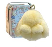 Bunny Lulu Keychain, Cute Bunnylulu Keychain With Exquisite Box,Bunny Keychain Plush(Beige1)