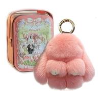 Bunny Lulu Keychain, Cute Bunnylulu Keychain With Exquisite Box,Bunny Keychain Plush(Pink)