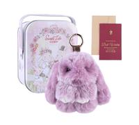 Bunny Lulu Keychain,Fluffy Bunny Trinket Key Chain Charm Car Key Pendant For Cute Fluffy Bunny Keychain Fluffy Pompon Bunny Doll Pendant