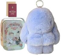 Bunny Lulu Keychain,Fluffy Bunny Trinket Key Chain Charm Car Key Pendant For Cute Fluffy Bunny Keychain Fluffy Pompon Bunny Doll Pendant