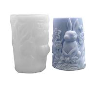 Bunny Mold 3D Cylinder Concrete Ornaments Art Craft