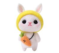 Bunny Needle Felting Kit Beginners Wool Felting Kit Animal Doll Making Needle Felting Starter Kit with Colorful Wool, 4 Felting Needles, Instructions for DIY Craft Decorations(Bunny Carrot North)