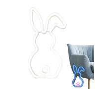 Bunny Neon Lights Easter Bunny LED Table Decoration | Creative Spring Light Panel | Holiday Night Lamp for Bedroom, Tail Design Display Powered by BA