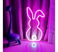 Bunny Neon Lights, Lunny Shape LED Neon Signs, Rainbow Bunny Neon for Room Decoration - Rainbow Rabbit Lamp Decor for the Room, Hotel, Cafe