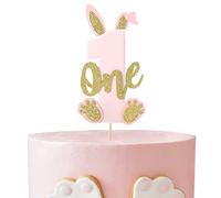 Bunny One Cake Topper - First Birthday Cake Topper, Some Bunny is One Party Decorations, Easter Rabbit 1st Birthday Caketopper