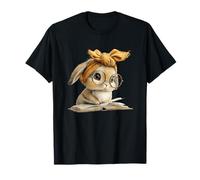 Bunny Open Book Reading Animal Lover Graphic Portrait Rabbit T-Shirt
