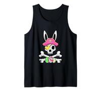 Bunny Pirate Skull Easter Chocolate Eggs Costume Women Girls Tank Top
