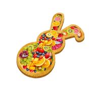 Bunny Plates | Divided Cute Wooden Tableware,Party Serving Trays - for Eating Snacks Candies Fruit Nuts Pistachios Cherries Outdoor Travel Christmas Birthday Events