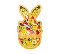 Bunny Plates - Wooden Cute Divided Natural Container - Party Serving Trays,for Snacks Candies Fruit Nuts Pistachios Cherries Blueberries Eating Outdoor Travel Christmas Birthday
