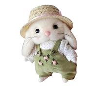 Bunny Plush - 14cm Small Stuffed Rabbit | Plush PP Cotton Flower Pattern | Stuffeds Animal - New Year Gift Kids Cuddle Companionbunny Plushs Small Stuffed Rabbit High