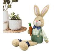 Bunny Plush Decor, Long Leg Easter Figure Display, Rustic Soft Doll Spring Decor, Easter Bunny Plush Doll Room Decors, Rustic Fabric Home Ornament Style, With Extended Limb Sitting Design Detail