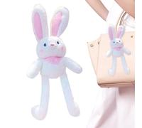 Bunny Plush, Pull the Rabbit Plush Toy, Easter Plushs Rabbits Funny Plushs Toy, Keychain Pendant for Backpack, Purse, Keys, Cute Sensory Toies for Tod-dlers & Kids